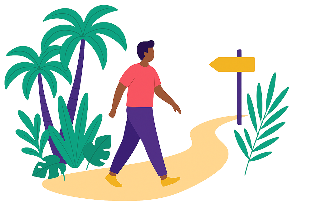 Person walking on a path in need of therapy for life transitions